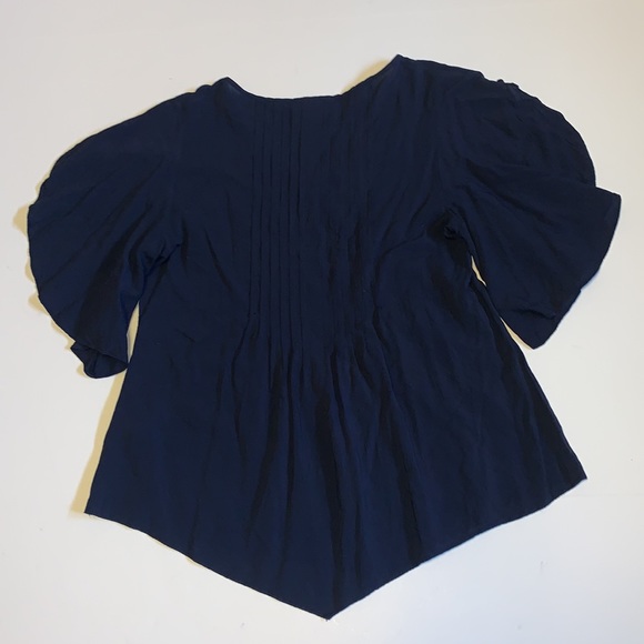 Anthropologie Maeve Blue Pleated Top - Women’s Size 6 - Picture 3 of 9